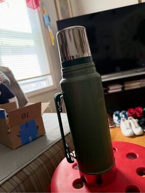 Stanley Olive Green Vacuum Bottle with Stainless Cap